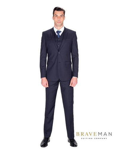 Navy Slim Fit Vested Suit by B.M.T.