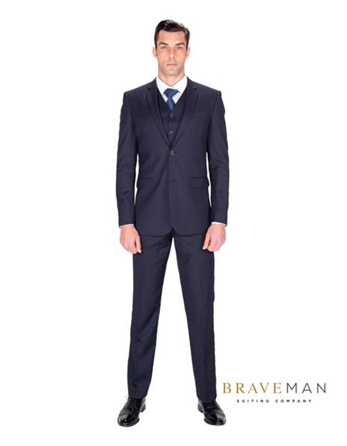 Navy Slim Fit Vested Suit by B.M.T.