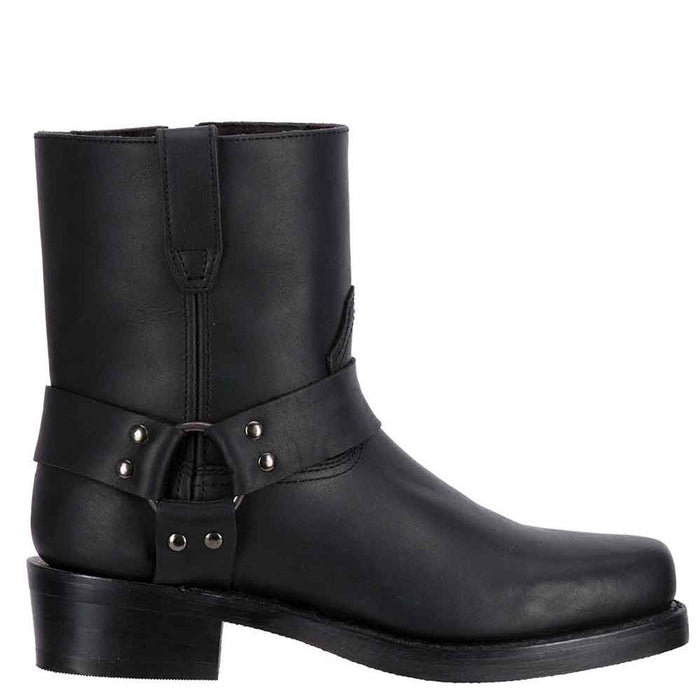 Dingo Black Harness Leather Boots for Men