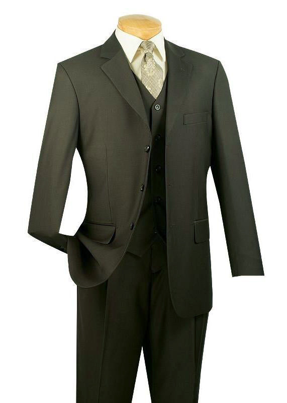Avalon 3 Piece Men's Olive Suit - Regular Fit