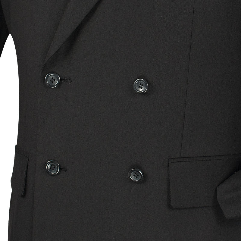 Ramses Black Double Breasted Suit with Elastic Waistband