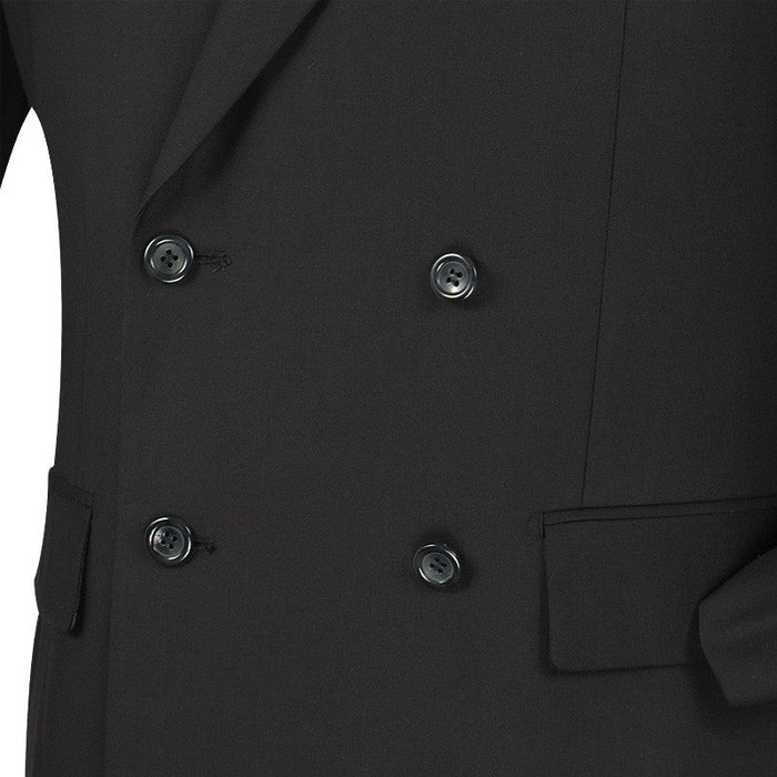 Ramses Black Double Breasted Suit with Elastic Waistband