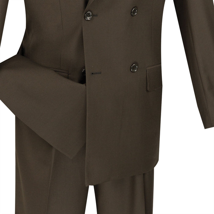 Brown Regular Fit Double Breasted Suit