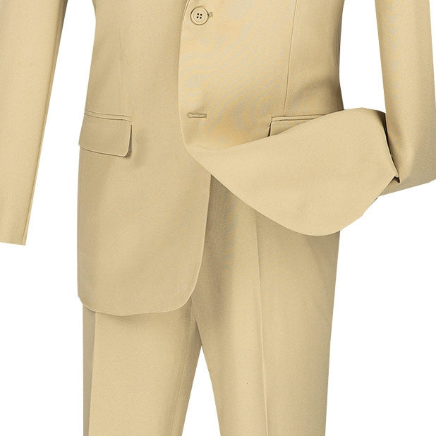 Beige Slim Fit 2 Piece Business Suit for Men