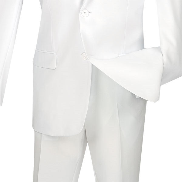 White Slim Fit 2 Piece Suit, 2 Button