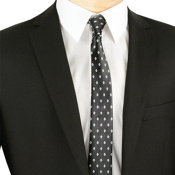 Sharp Black Slim Fit 2 Piece Suit for Men