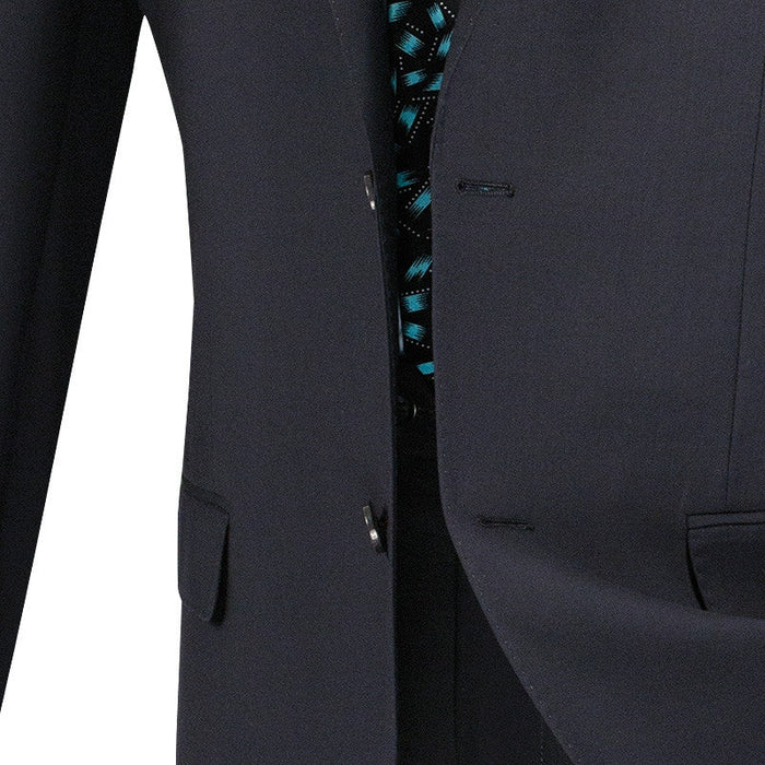 Slim Fit Two Piece Suit, 2-Button, Navy