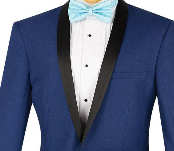 Shawl Collar Slim Fit Blue Tuxedo - Kingsman Collection