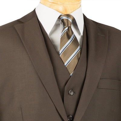 Morgan Collection 3 Piece Two Button Suit Brown