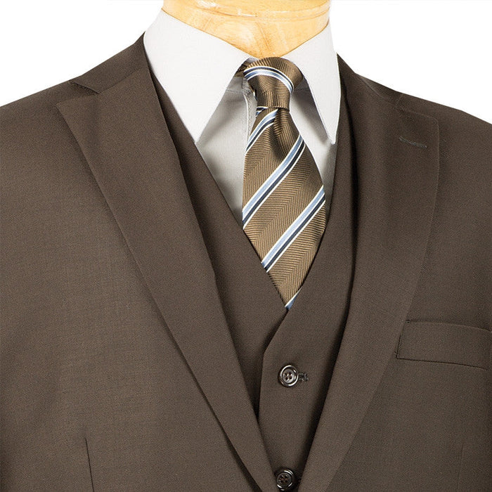 Morgan Collection 3 Piece Two Button Suit Brown