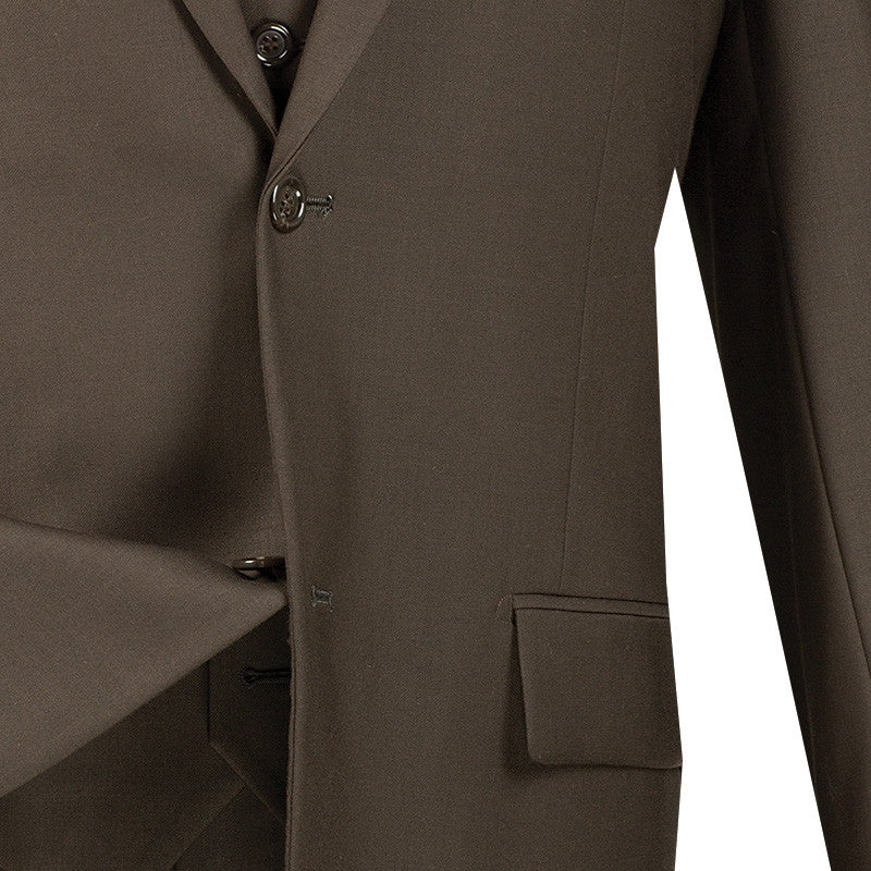 Morgan Collection 3 Piece Two Button Suit Brown
