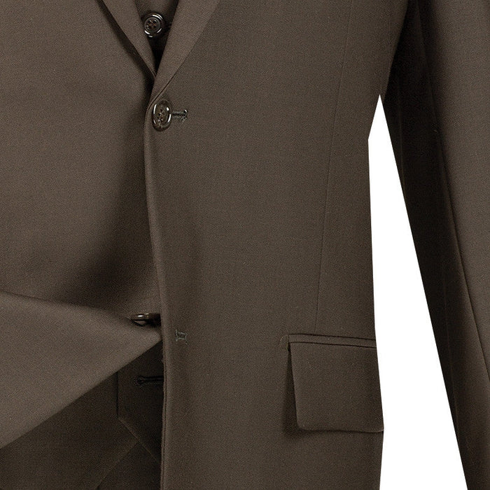Morgan Collection 3 Piece Two Button Suit Brown