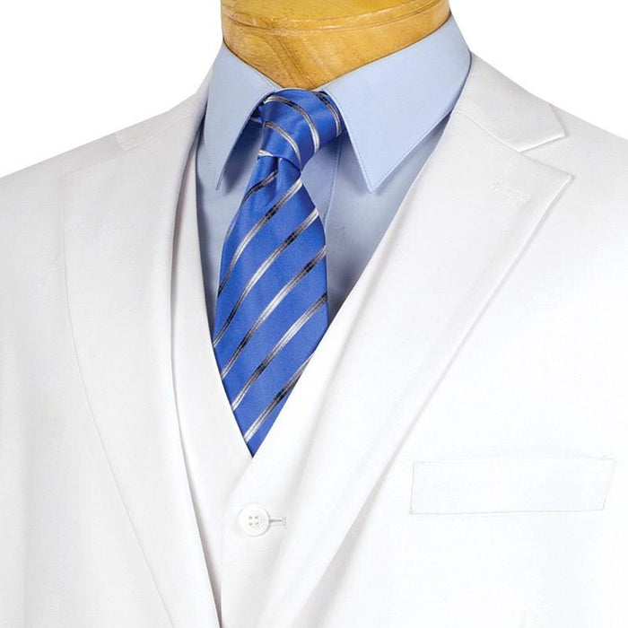Morgan Collection Regular Fit 3 Piece Suit White