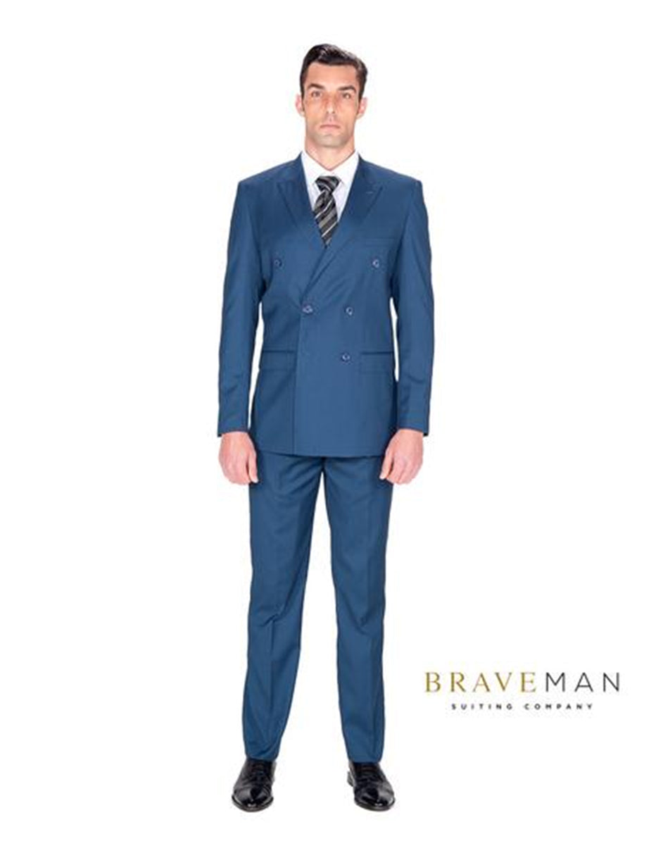 Indigo Double Breasted Suit by B.M.T.