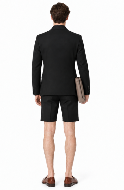 Mens Short Pants Suit Set Mens Suit For Men Jet Black