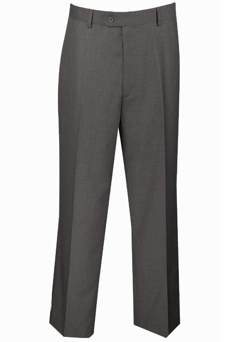 Charcoal Modern Fit Flat Front Dress Slacks