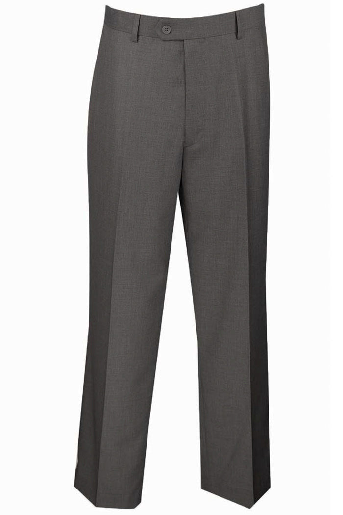 Charcoal Modern Fit Flat Front Dress Slacks