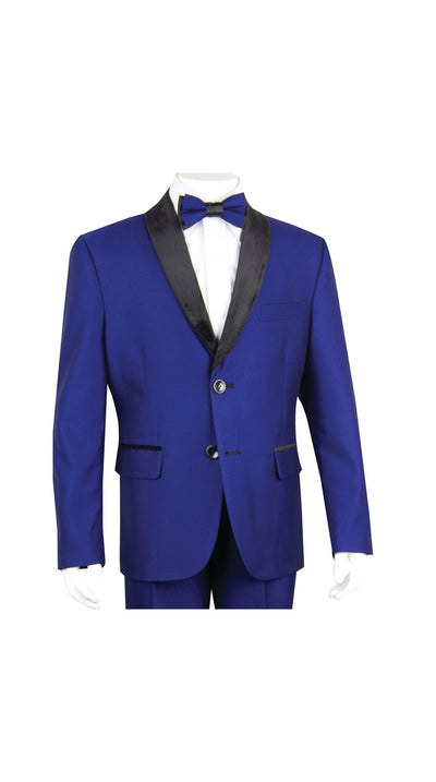 Boys' Royal Blue 4-Piece Tuxedo Set