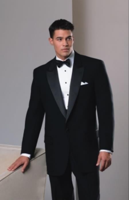 Men's 1-Button Peak Neil Tuxedo Peak Lapel Tuxedo Suit - Wide Lapel Tuxedo