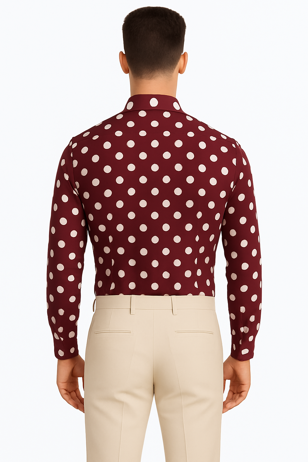 100% Cotton Dress Shirt Polka Dot Pattern Formal Or Casual Multi-color Men's Dress Shirt