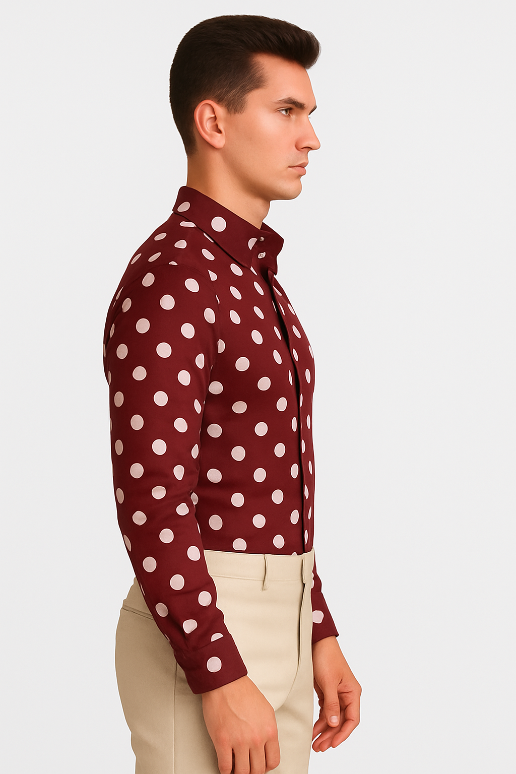 100% Cotton Dress Shirt Polka Dot Pattern Formal Or Casual Multi-color Men's Dress Shirt