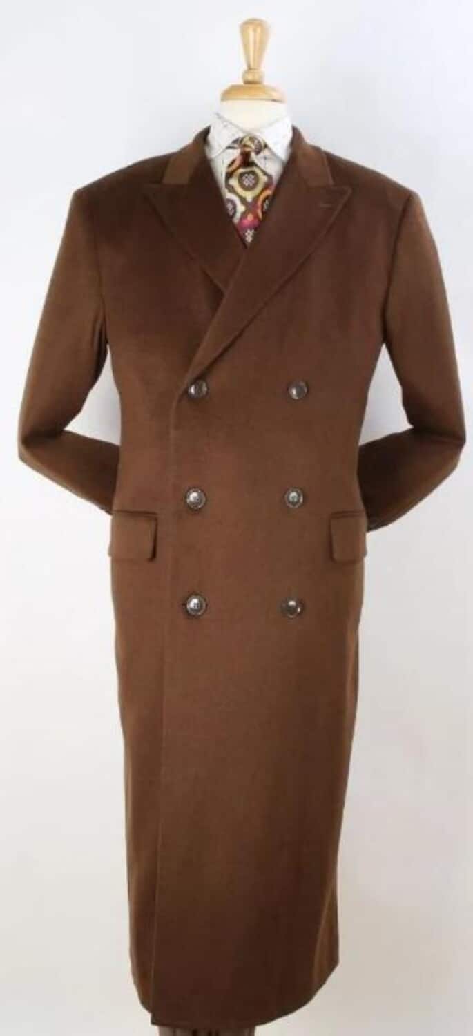 Mens Vicuna Light Brown & Dark Camel Topcoat