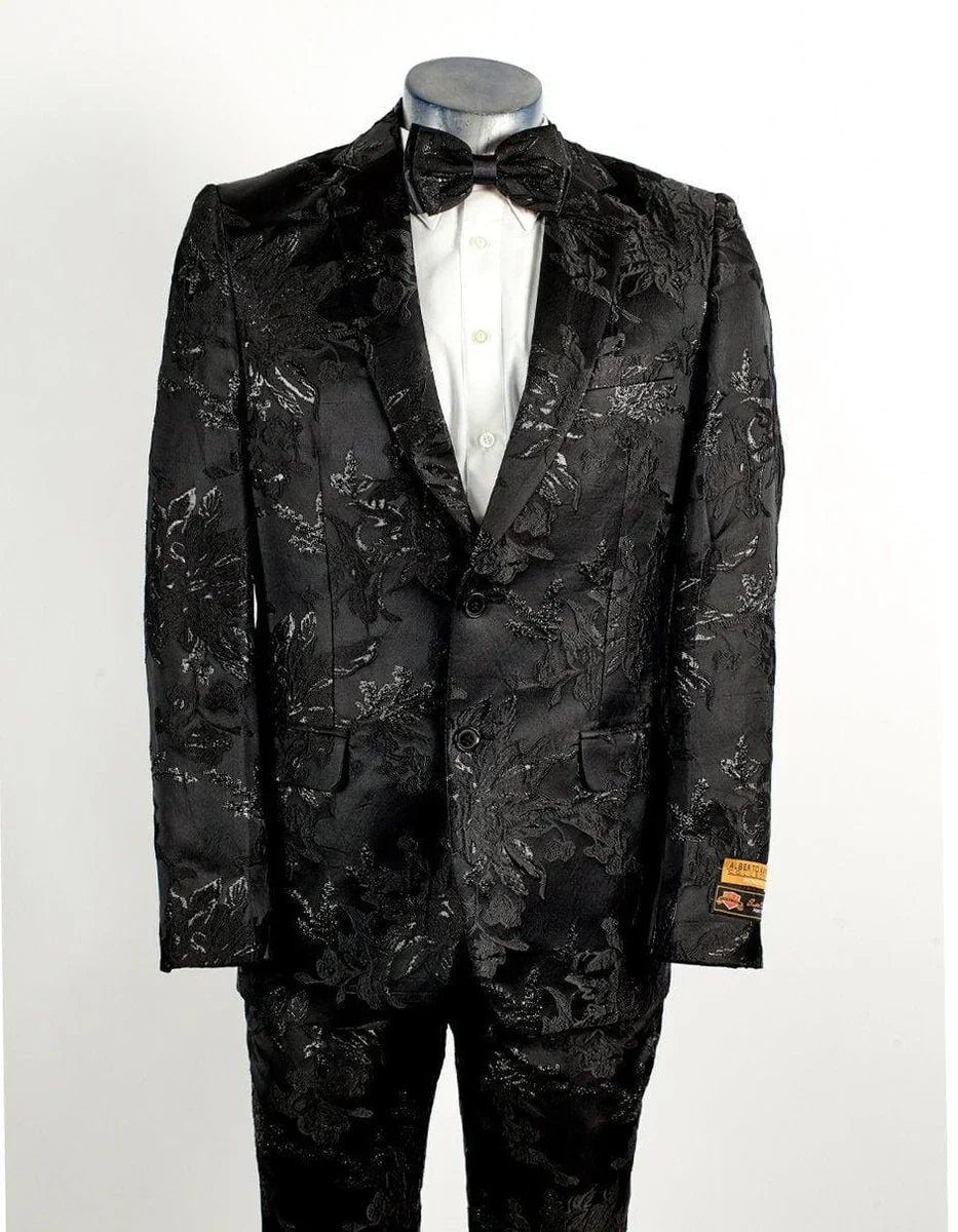 Floral Suits - Paisley Suit - Fashion Suits - Wedding Suit Black And White