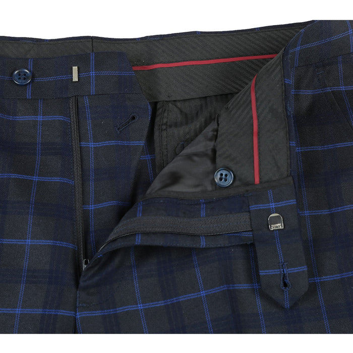 Men's Checked Classic Fit Suit by Renoir