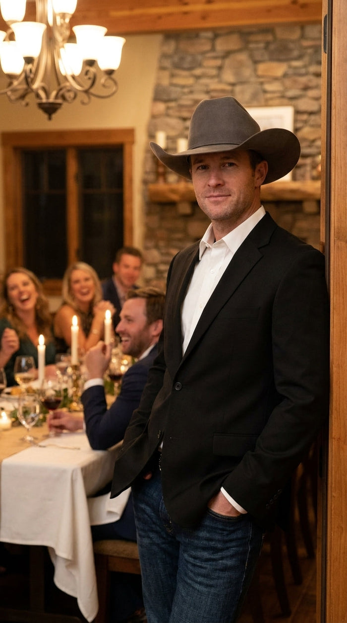 Men’s Black Linen Western Cowboy Blazer – Lightweight Formal Blazer Jacket for Wedding - Country Summer Jacket