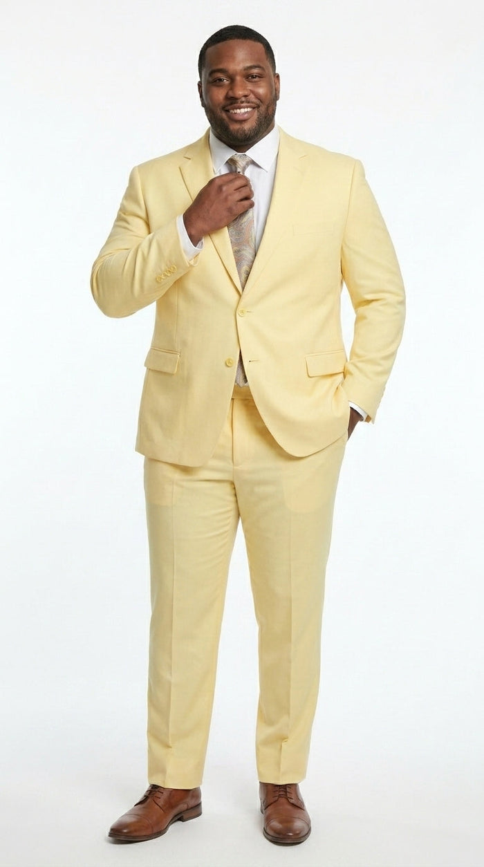 Men’s Pale Yellow 2 Piece Suit, Formal Dress Suit for Weddings, Prom, Parties, Summer Events, and Special Occasions By Vitali