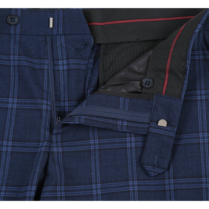Men's Slim Fit Checked Suit 293-22 by Renoir