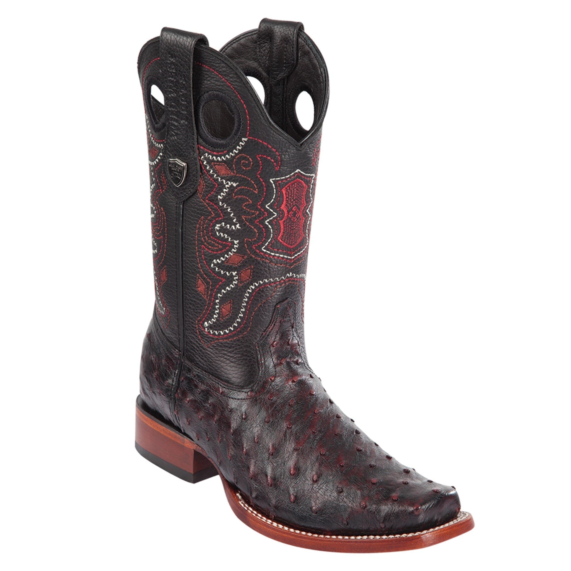 Black Pointed Toe Ostrich Boots