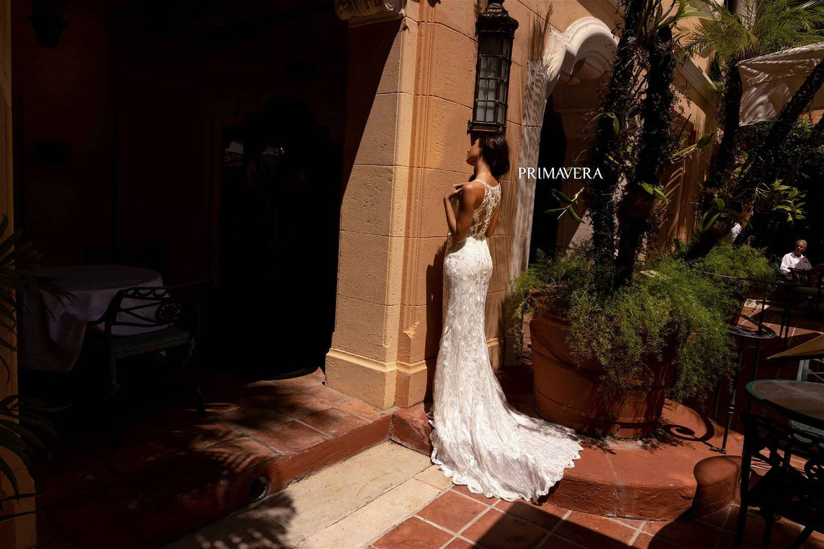 Primavera Couture 11132 - Sequin Beaded Fitted Wedding Dress