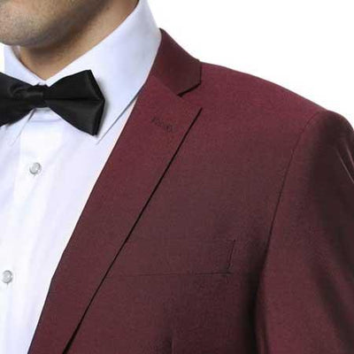 Men's Two Button Classic Burgundy ~ Wine ~ Maroon Suit Slim Fit Cheap Priced Business Suits Clearance Sale