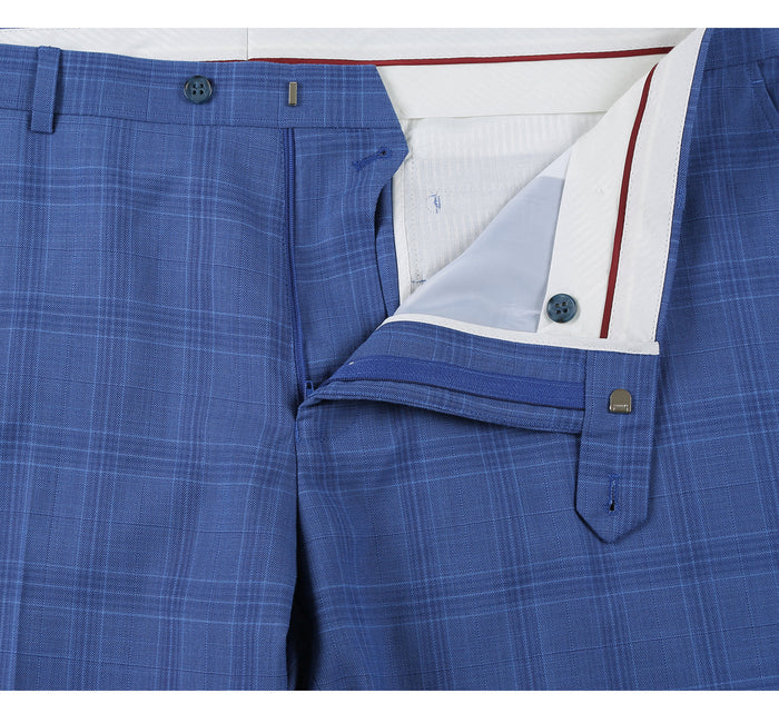 Men's Slim Fit Windowpane 2-Piece Stretch Suit