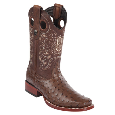 Black Pointed Toe Ostrich Boots