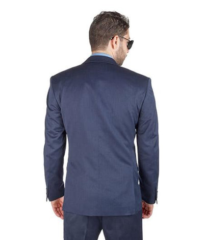 Men Dark Navy Blue Suit For Men 3 Piece Suit Slim Fit With Double Vested