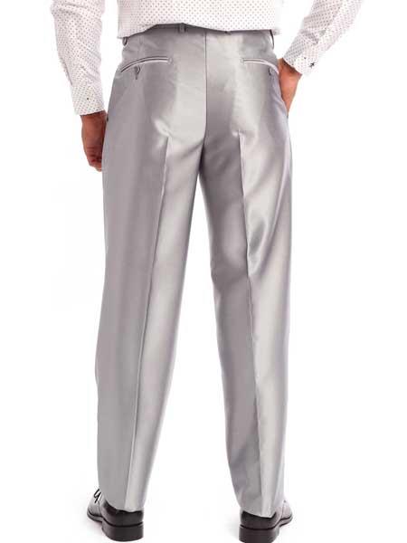 Men's Slim Fit Suit - Fitted Suit - Skinny Suit Men's Two Piece Silver Classic Fit Sharkskin Solid Italian Styled Suit