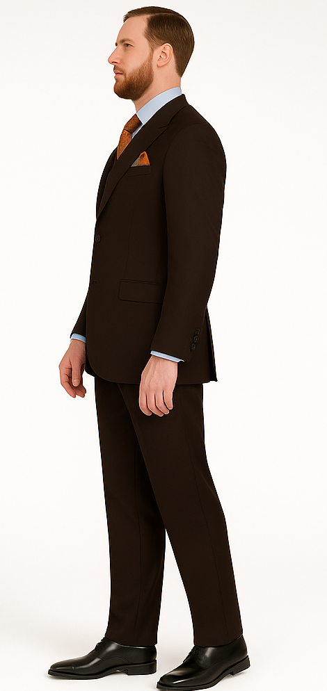 1920's 1930's Vintage Suit - Peak Lapel Brown Suit - Vested Suit - Peak Lapel Double Breasted Suit - Classic Fit Pleated Pants - 100% Wool