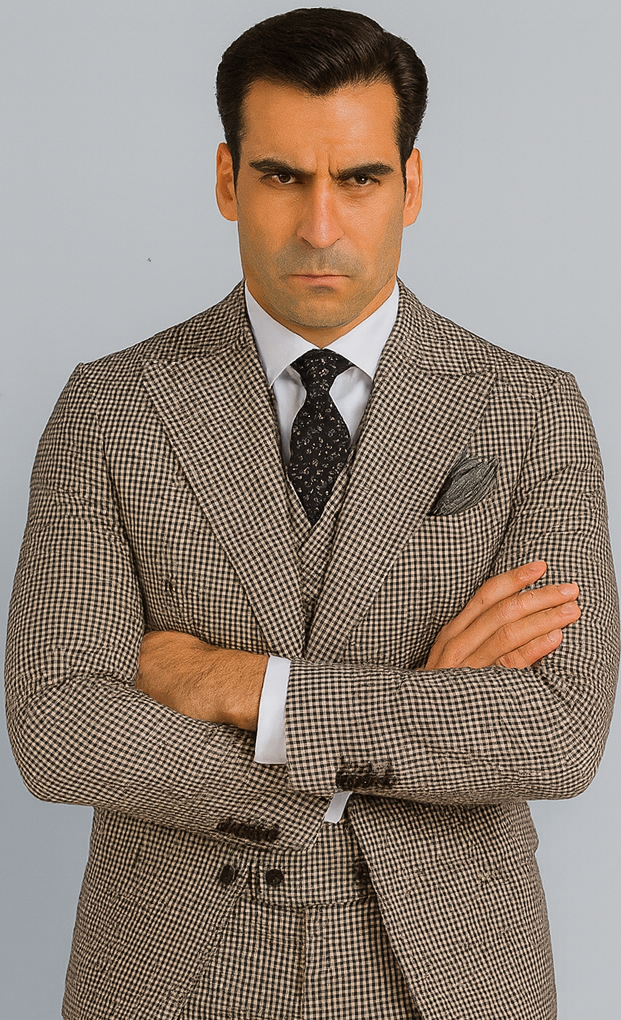1920's 1930's Vintage Suit - Peak Lapel Suit - Vested Suit - Peak Lapel Double Breasted Suit - Classic Fit Pleated Pants