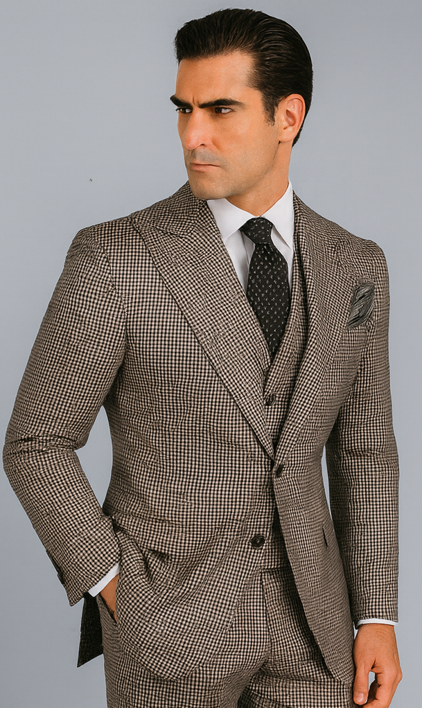 1920's 1930's Vintage Suit - Peak Lapel Suit - Vested Suit - Peak Lapel Double Breasted Suit - Classic Fit Pleated Pants
