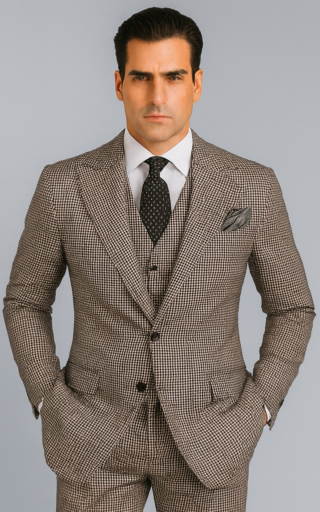 1920's 1930's Vintage Suit - Peak Lapel Suit - Vested Suit - Peak Lapel Double Breasted Suit - Classic Fit Pleated Pants