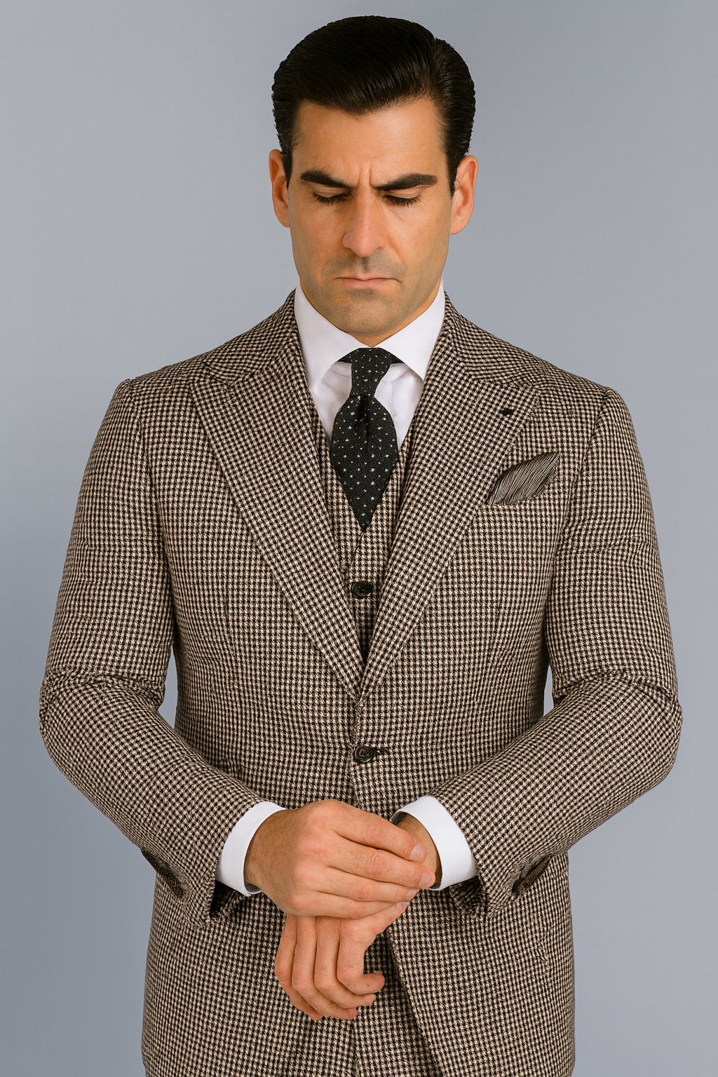 1920's 1930's Vintage Suit - Peak Lapel Suit - Vested Suit - Peak Lapel Double Breasted Suit - Classic Fit Pleated Pants