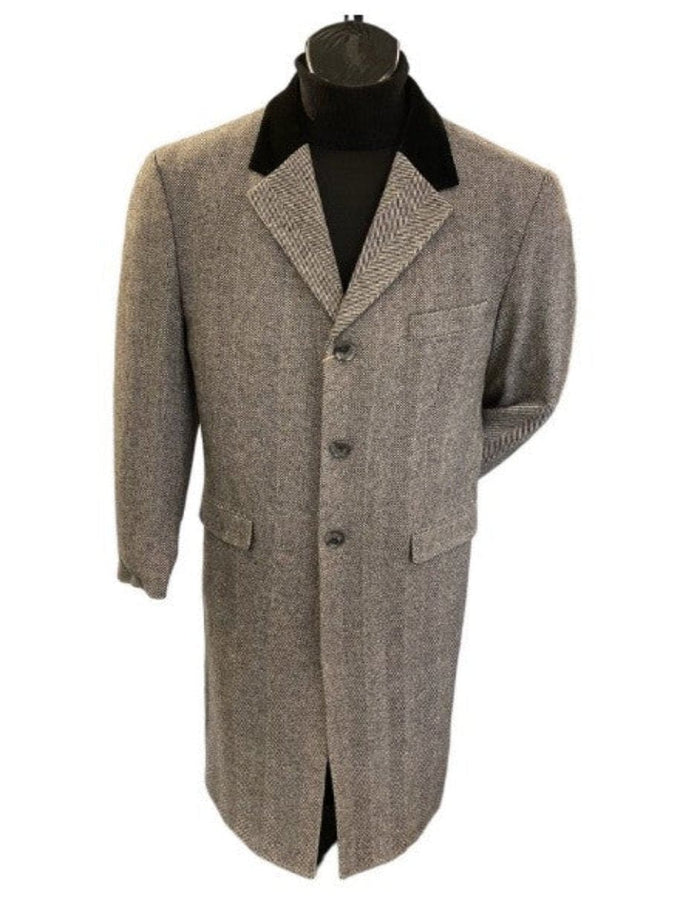 Herringbone Wool & Cashmere Chesterfield Overcoat