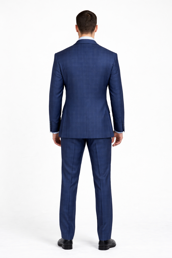 1920s Vintage Suits Patterns Checkered Suit In Blue
