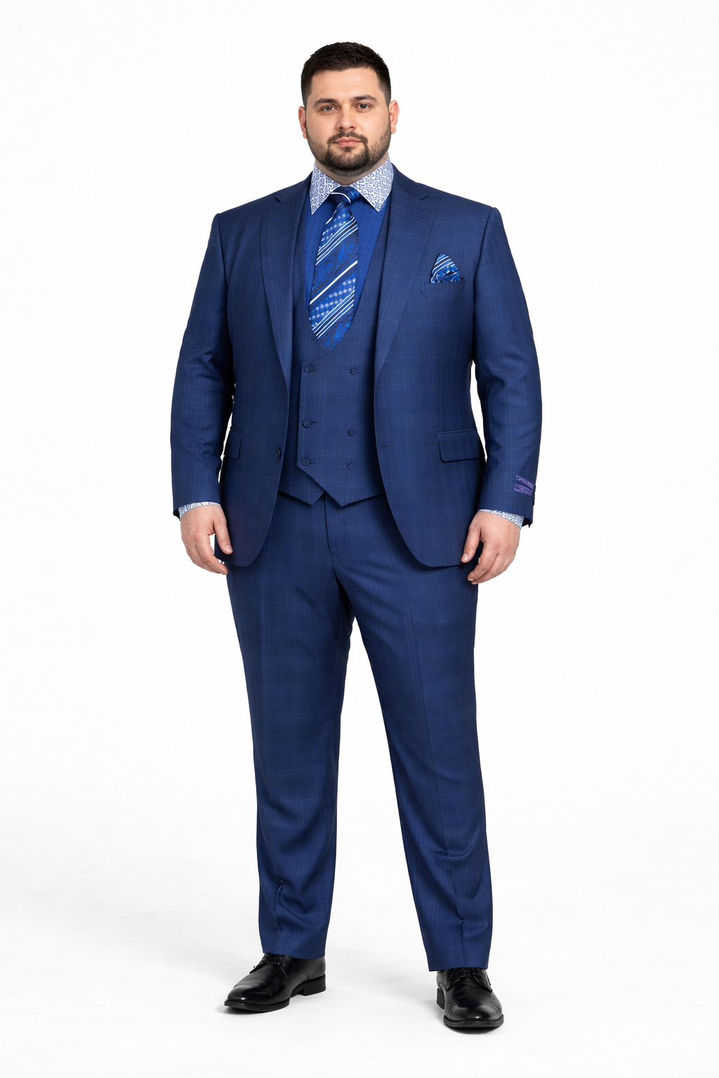 1920s Vintage Suits Patterns Checkered Suit In Blue