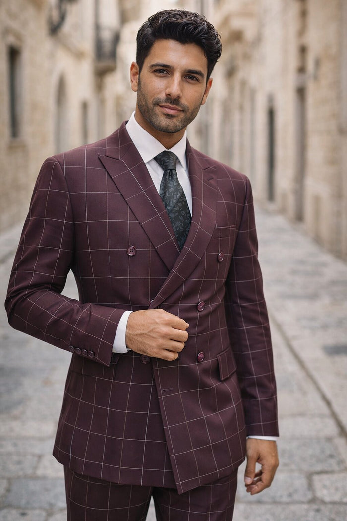 1920s Vested Gangster Plaid Suit with White Vest