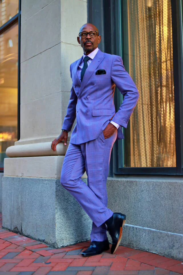 Mens Easter Suit - Jacket and Pants in Summer Color Light Purple Modern Fit Light Weight