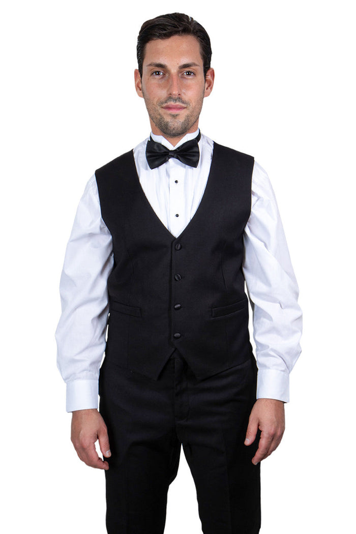 Black Slim Fit Tuxedo with Large Shawl Lapel – 3 Piece Wedding & Prom Set