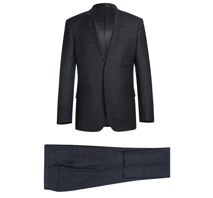 Men's Slim Fit Wool Blend Two Piece Suit